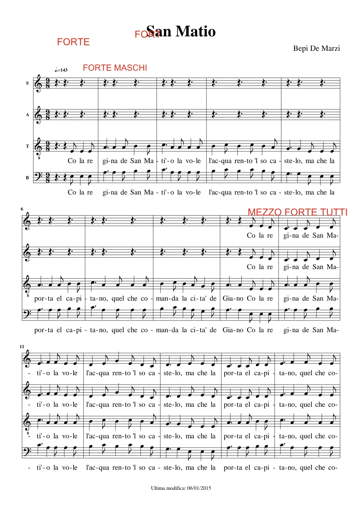 Spartito San Matio — pagina 1